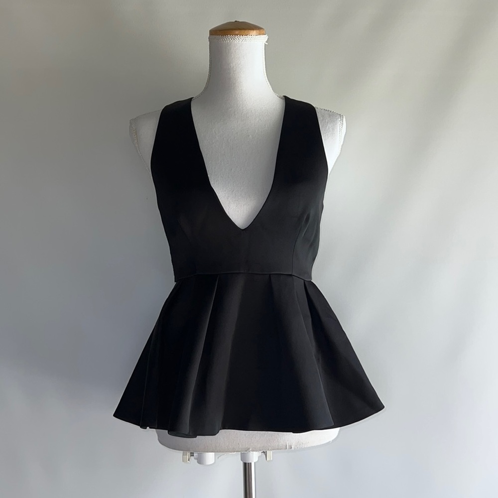C/MEO Collective Deep V Peplum Top - sz S